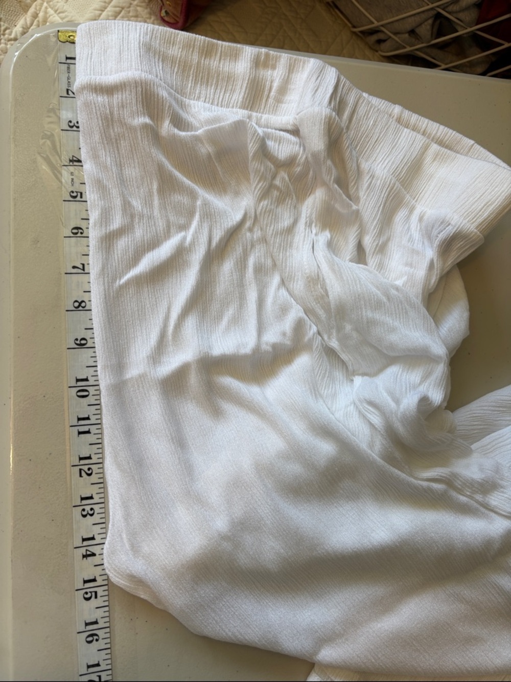 Made by Johnny White Wide Leg Crepe Pant Size XL Festival Resort Gauzy Feminine - Picture 8 of 9